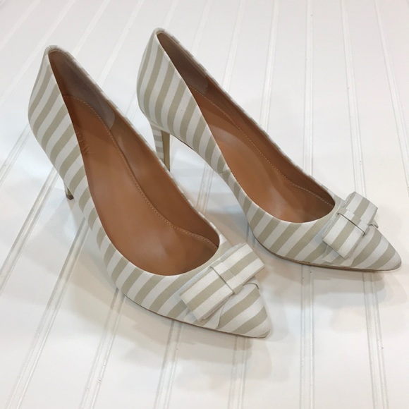 J. Crew Shoes - J. Crew Isabelle Striped Bow Pumps - sz 10 NWOB